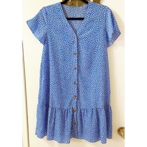 Button up ruffled dress